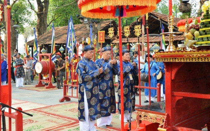 Ceremonia para homenajear a los oficios tradicionales. 