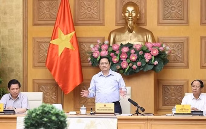 El primer ministro de Vietnam, Pham Minh Chinh, habla en el evento. (Fotografía: VNA) 