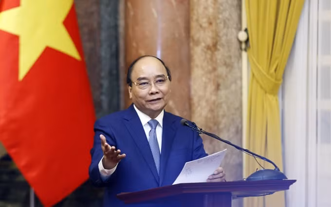 El presidente de Vietnam, Nguyen Xuan Phuc en el evento. (Fotografía: VNA)