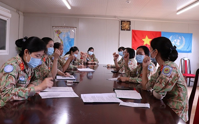 Las doctoras y enfermeras vietnamitas en el hospital de campaña en Sudán del Sur.