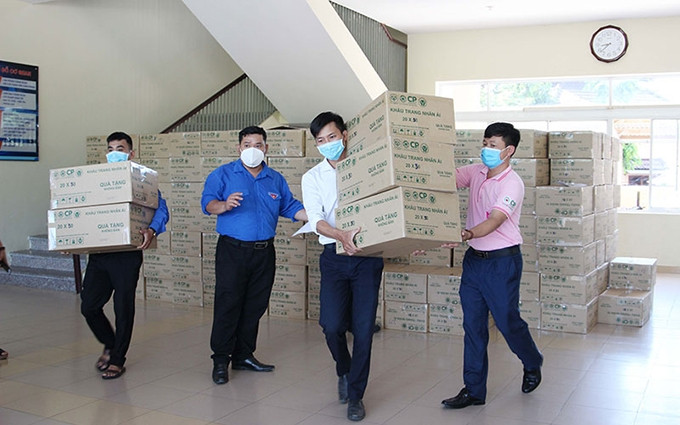 Las mascarillas sanitarias entragadas a Da Nang.