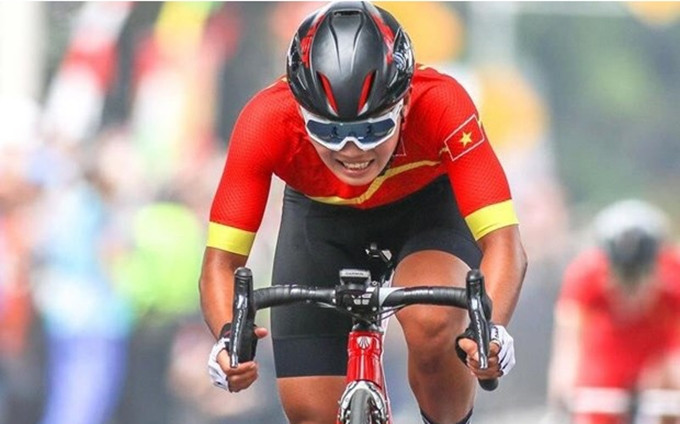 La ciclista vietnamita Nguyen Thi That (Foto: webthethao.vn)