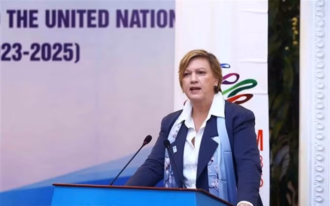 La representante del Unicef en Vietnam, Rana Flowers. (Fotografía: VNA)