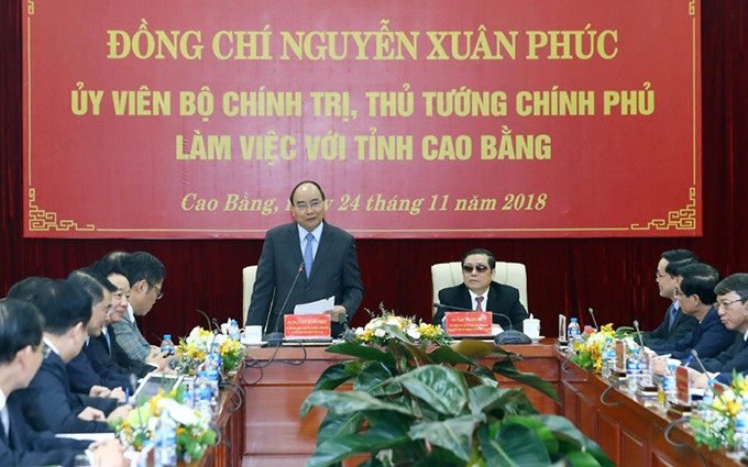 El Primer Ministro de Vietnam, Nguyen Xuan Phuc, en el encuentro. (Fuente: VNA)