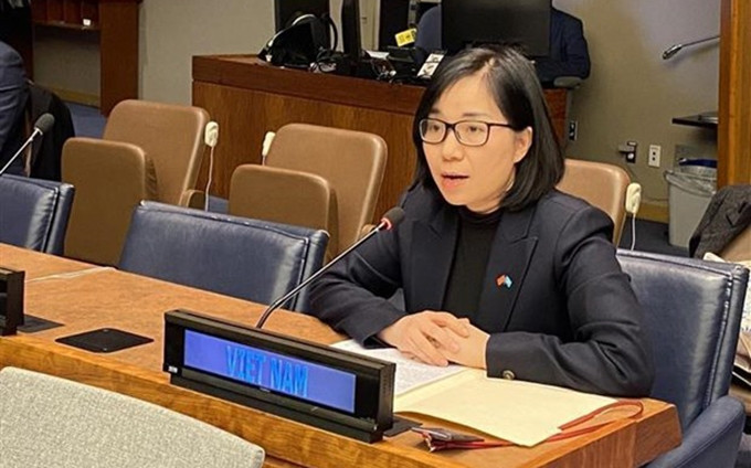 La embajadora Nguyen Phuong Tra, subjefa de la misión vietnamita ante la Organización de las Naciones Unidas (ONU). (Fotografía: VNA)