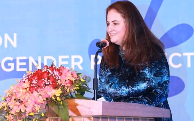 La jefa de la representación de la Entidad de las Naciones Unidas para la Igualdad de Género y el Empoderamiento de la Mujer en Vietnam, Elisa Fernández Sáenz. (Fotografía: VNA)