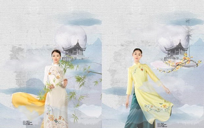 Diseños de Ao Dai presentados en el evento. (Fotografía: uongbi.gov.vn)