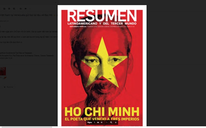 La portada del suplemento especial de la revista Resumen Latinoamericano. (Fotografía: vna) 