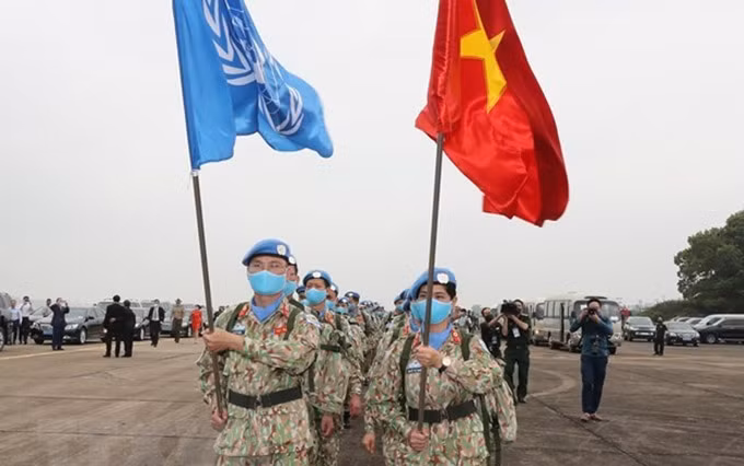 Cascos azules de Vietnam. (Fotografía: VNA)