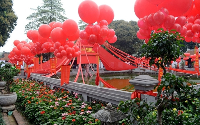 Templo de la Literatura (Van Mieu- Quoc Tu Giam) en el Día de la Poesía de Vietnam (Foto: Nhan Dan)