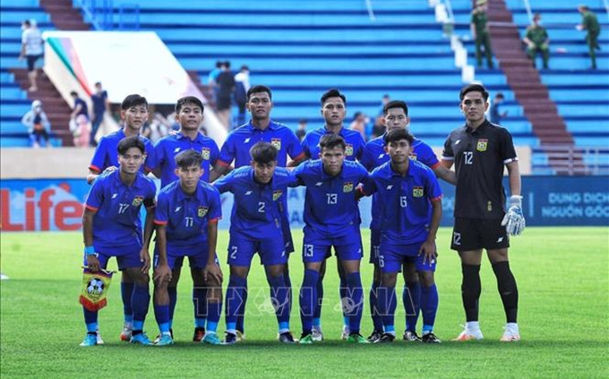 La selección masculina de fútbol sub-23 de Laos (Fotografía: VNA)