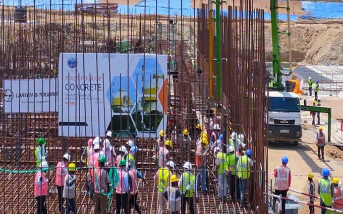 Inicio de la construcción de una planta de energía nuclear en la India de acuerdo con un proyecto de cooperación con Rusia. Fotografía: The Financial Express