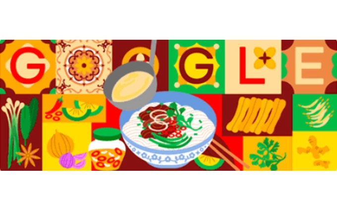 La imagen de Pho aparece como logotipo de la página de inicio de Google (Foto: Google Doodle)