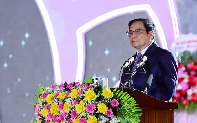 El primer ministro de Vietnam, Pham Minh Chinh, asiste al acto por 90 aniversario de fundación de Gia Lai. (Foto: VGP)