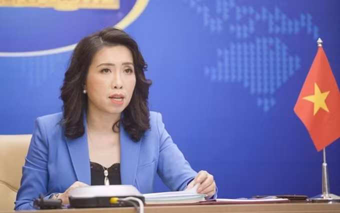 La portavoz del Ministerio de Relaciones Exteriores de Vietnam, Le Thi Thu Hang.