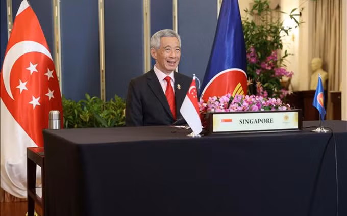 El primer ministro singapurense, Lee Hsien Loong (Fotografía: VNA)