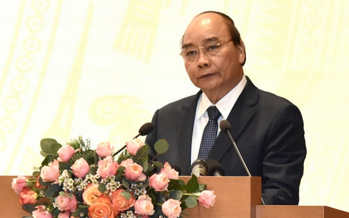 El primer ministro de Vietnam, Nguyen Xuan Phuc, preside la conferencia. (Fotografía: Nhan Dan)