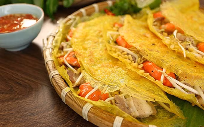 El plato de Banh Xeo del occidente de Vietnam. (Fotografía: daotaobeptruong.vn)