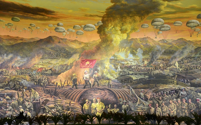 Una parte de la pintura panorámica de la campaña de Dien Bien Phu. (Fotografía: VOV)