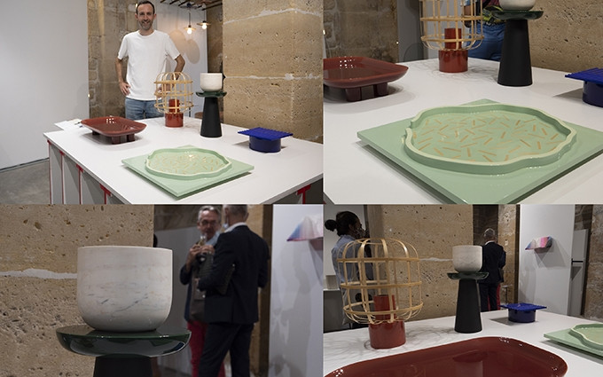 Guillaume Delvigne y su obra. (Fotografía: VNA)