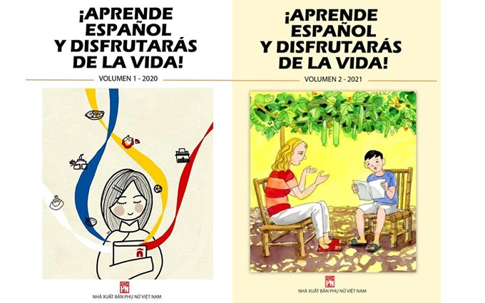 Cubiertas de los libros seleccionados de la primera edición (2020) y la segunda (2021) del concurso. (Fotografía: Embajada de España en Vietnam)