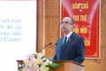 El embajador de Cuba en Vietnam, Rogelio Polanco Fuentes, interviene en el evento. (Foto: Nhan Dan)