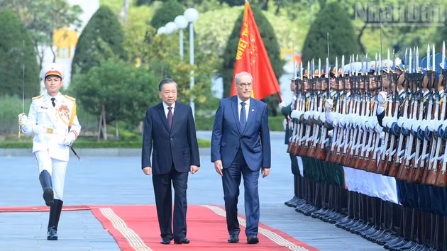 [Foto] Máximo dirigente de Vietnam preside ceremonia de recepción a presidente de Suiza