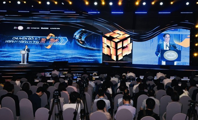 En el Foro de Transformación Digital del sector bancario 2024. (Foto: VNA) En el Foro de Transformación Digital del sector bancario 2024. (Foto: VNA)