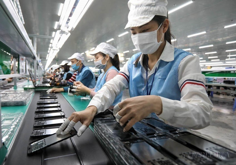 Las exportaciones vietnamitas a Nueva Zelanda incluyen teléfonos y componentes, computadoras, productos y componentes electrónicos, bienes acuáticos, anacardos y calzado. En la foto: Línea de producción en la empresa Sun Tech (Bac Giang). (Foto: VNA) Las exportaciones vietnamitas a Nueva Zelanda incluyen teléfonos y componentes, computadoras, productos y componentes electrónicos, bienes acuáticos, anacardos y calzado. En la foto: Línea de producción en la empresa Sun Tech (Bac Giang). (Foto: VNA)