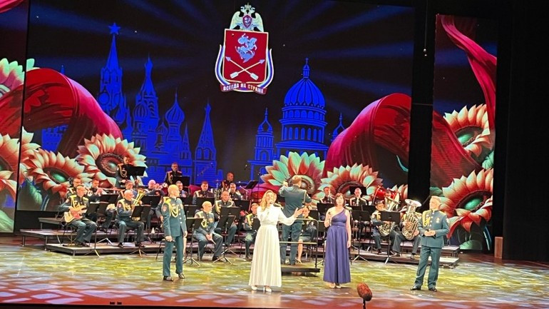 Actuación de la banda de la Guardia Nacional de Rusia. Actuación de la banda de la Guardia Nacional de Rusia.