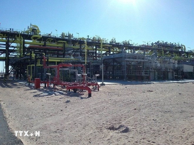 El 11 de diciembre de 2015, el proyecto petrolero Vietnam-Argelia produjo su primer petróleo en el yacimiento de Bir Seba, a casi 800 kilómetros al sur de Argel, la capital del país africano. (Foto: VNA)