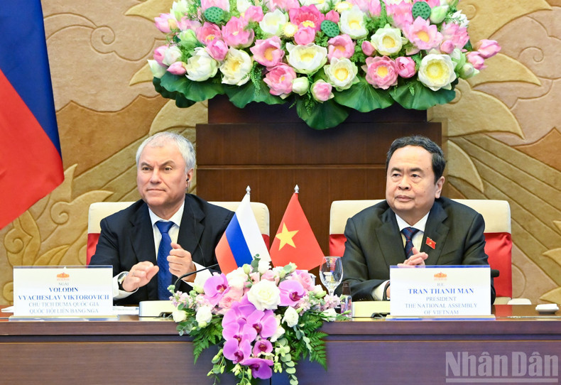 Tran Thanh Man y Vyacheslav Volodin copresiden el evento. Tran Thanh Man y Vyacheslav Volodin copresiden el evento.