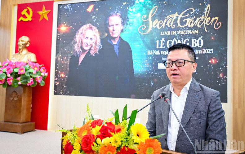 El presidente-editor de Nhan Dan, Le Quoc Minh, interviene en el acto. El presidente-editor de Nhan Dan, Le Quoc Minh, interviene en el acto.
