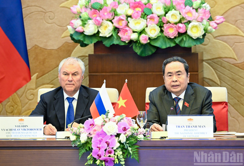 El presidente de la ANV, Tran Thanh Man, interviene en la reunión. El presidente de la ANV, Tran Thanh Man, interviene en la reunión.