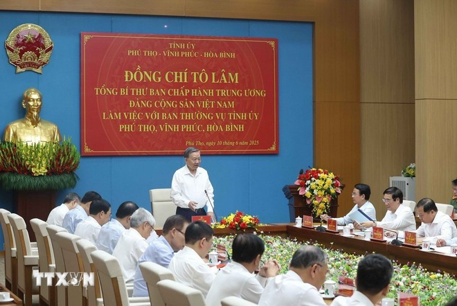 El secretario general del Partido Comunista de Vietnam (PCV), To Lam, habla en la cita. (Foto: VNA) El secretario general del Partido Comunista de Vietnam (PCV), To Lam, habla en la cita. (Foto: VNA)