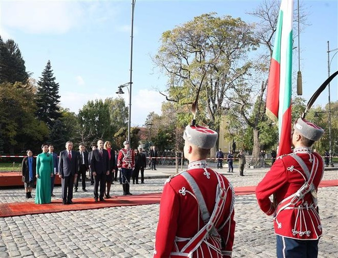 En la ceremonia de bienvenida. (Foto: VNA)