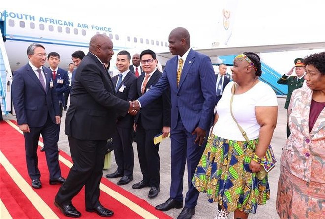 El presidente sudafricano Cyril Ramaphosa inicia visita a Vietnam. (Foto: VNA) El presidente sudafricano Cyril Ramaphosa inicia visita a Vietnam. (Foto: VNA)