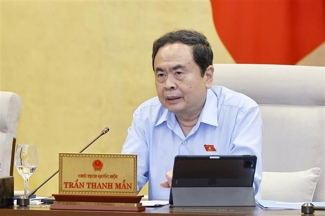 El presidente de la Asamblea Nacional de Vietnam, Tran Thanh Man, habla en la cita. (Foto: VNA) El presidente de la Asamblea Nacional de Vietnam, Tran Thanh Man, habla en la cita. (Foto: VNA)
