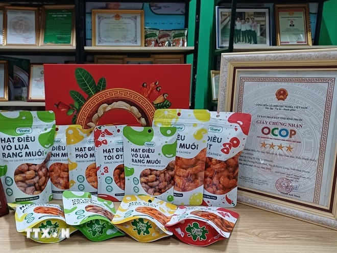 Productos agrícolas de alta calidad elaborados desde anacardos en Vietnam. (Foto: VNA)