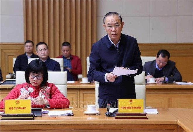 El viceministro de Agricultura y Medio Ambiente Phung Duc Tien habla en el evento. (Foto: VNA)