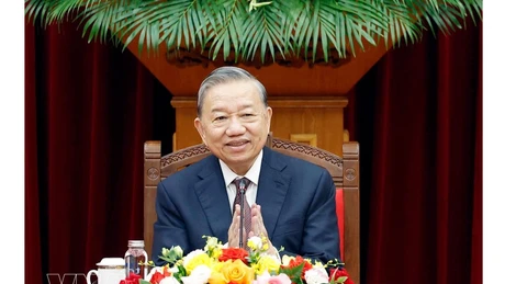 El secretario general del Partido Comunista de Vietnam, To Lam, en el evento. (Foto: VNA)