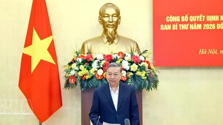 El secretario general To Lam habla en la cita (Fuente: VNA)