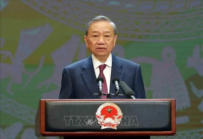 El secretario general del Partido Comunista y presidente de Vietnam, To Lam. (Fuente: VNA)
