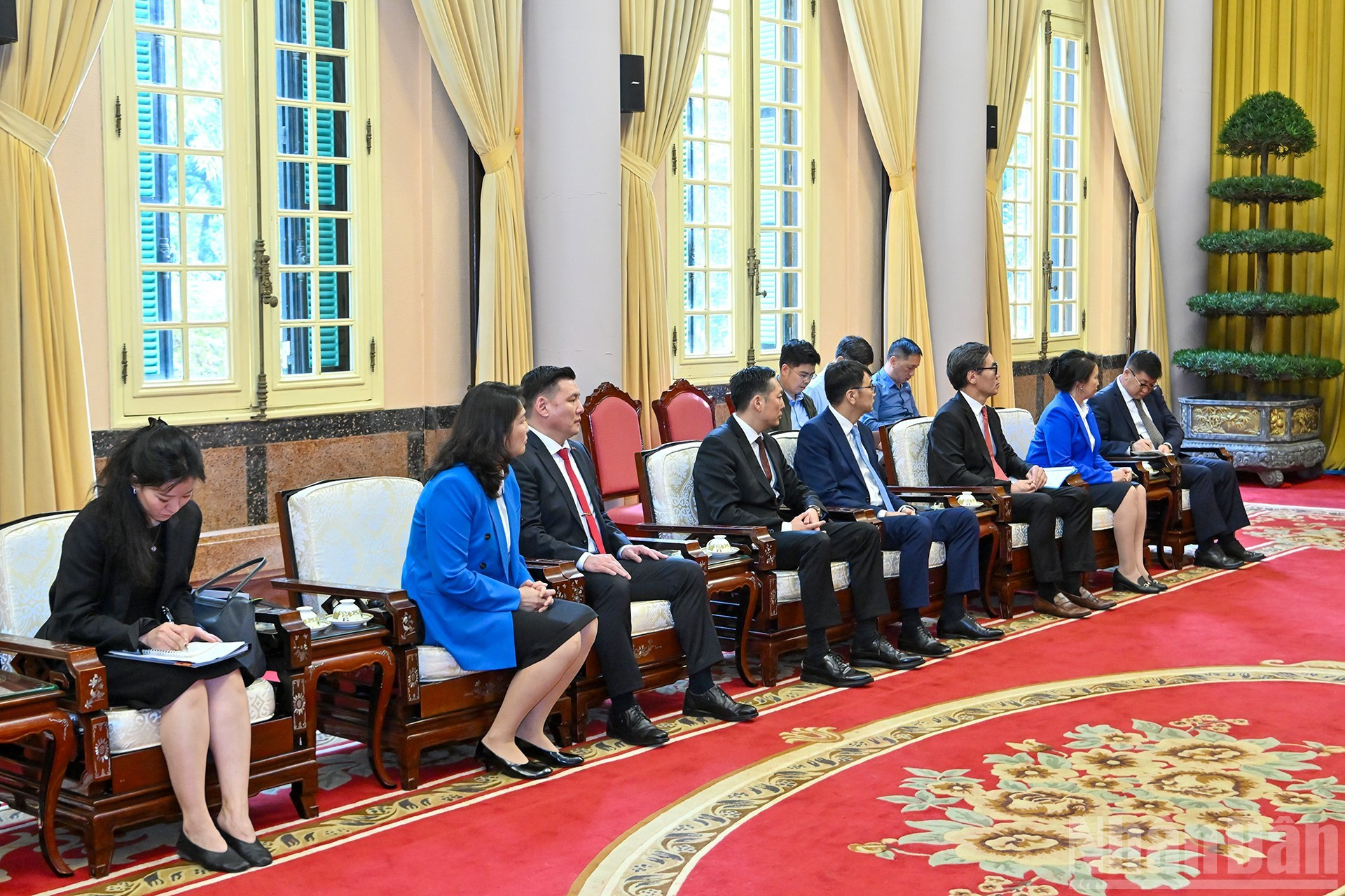 La delegación mongola en el evento.