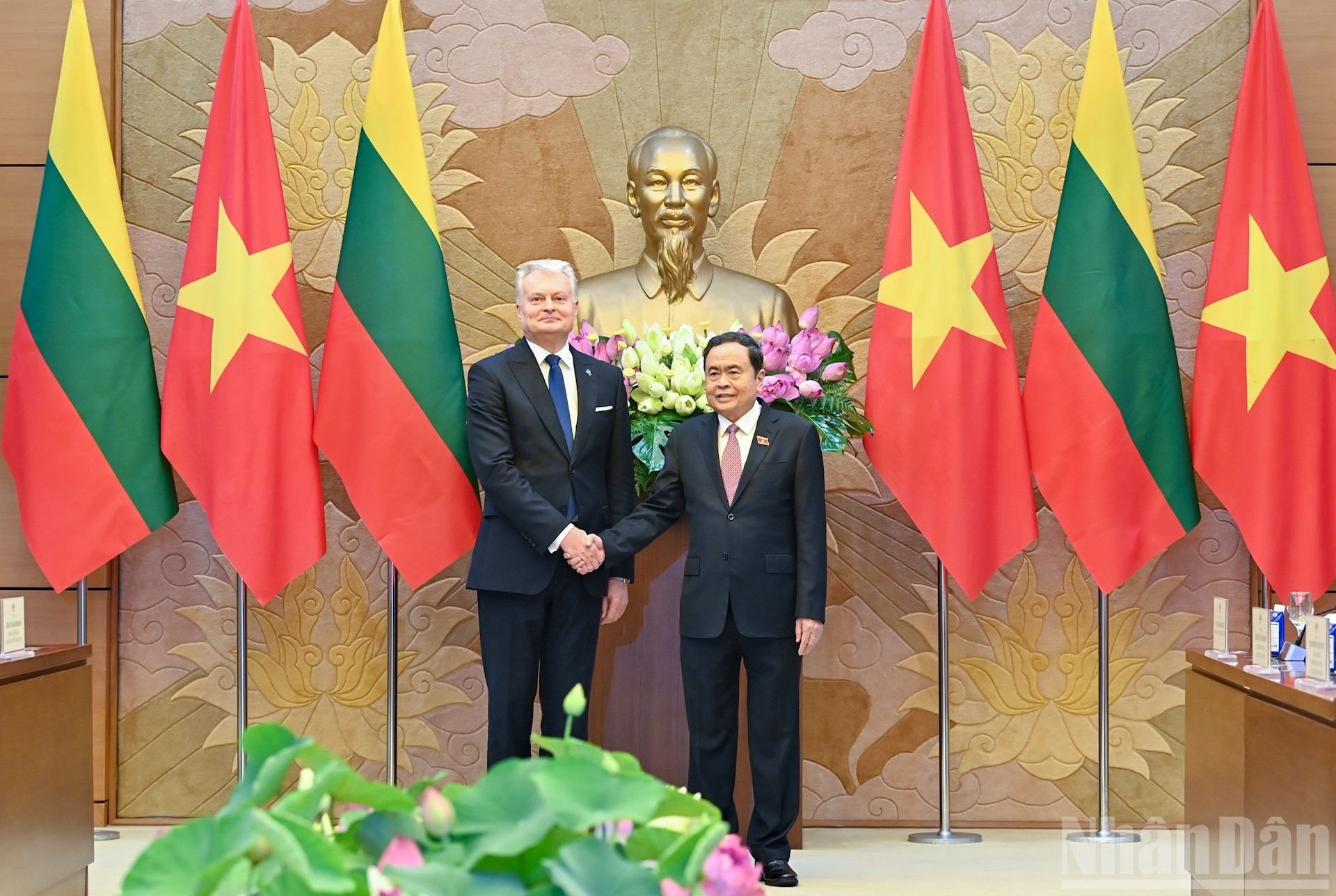 Ambos dirigentes en la reunión.