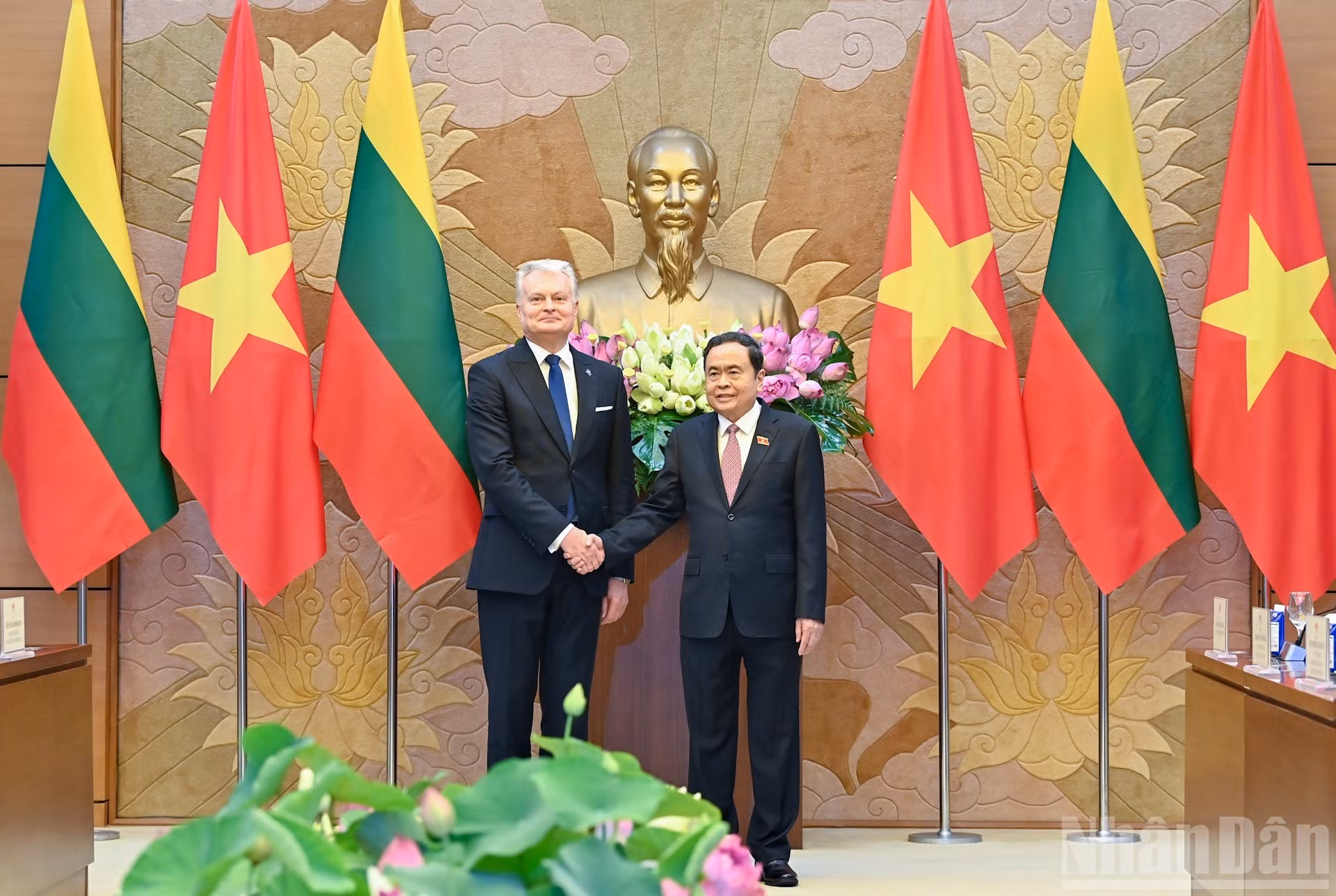 Ambos dirigentes en la reunión.