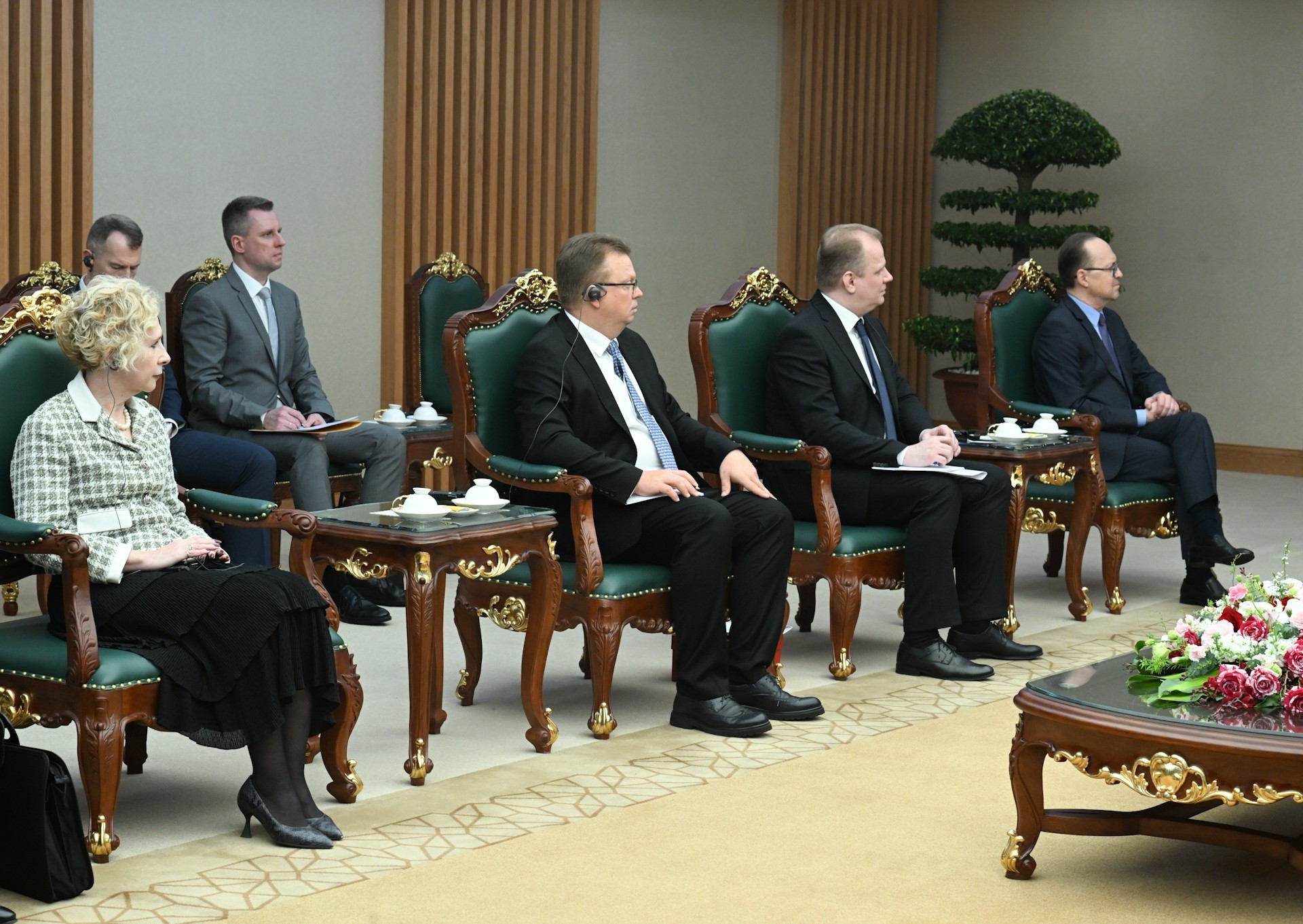 Miembros de la delegación rusa en la cita.