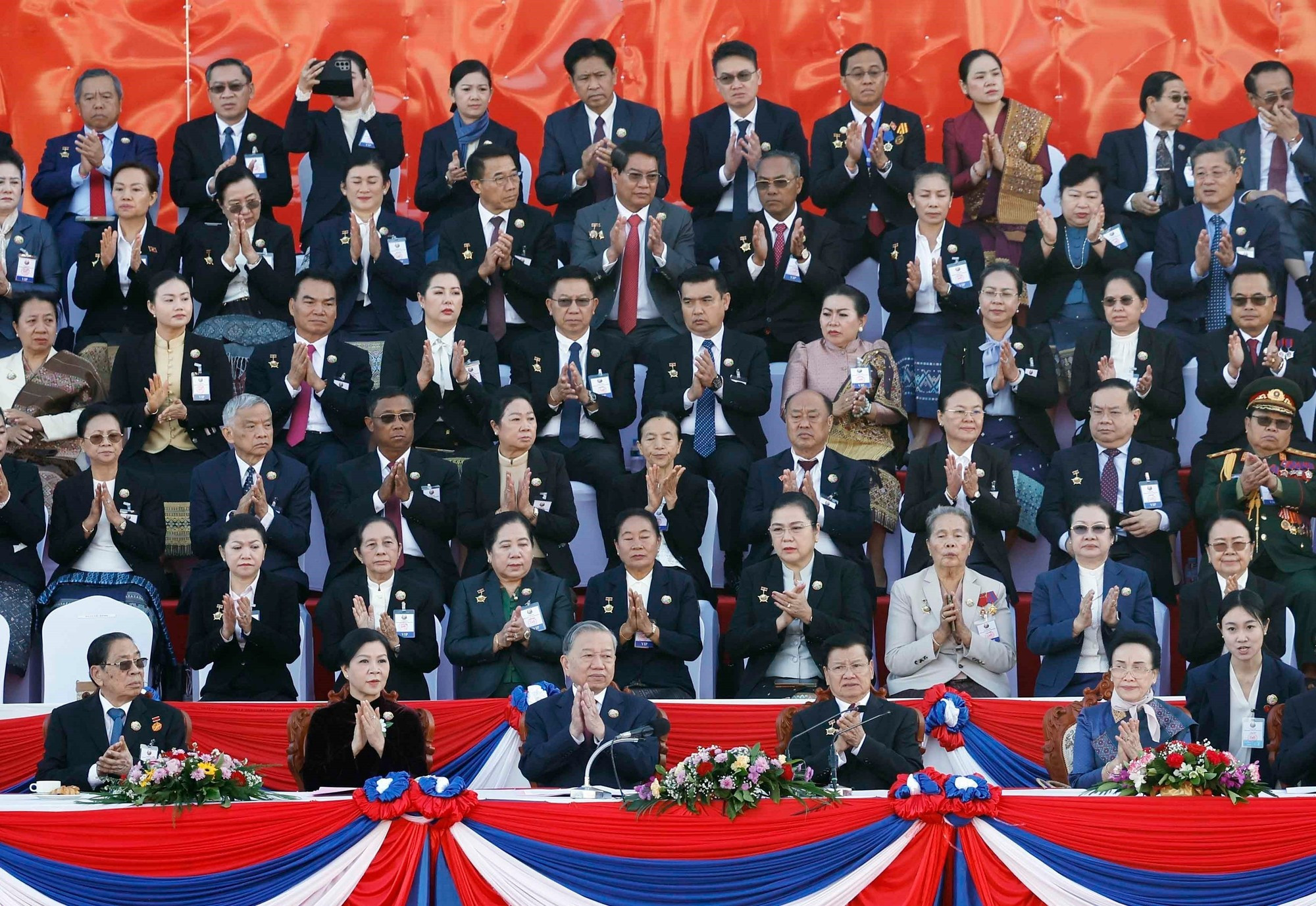 Los delegados en el acto.