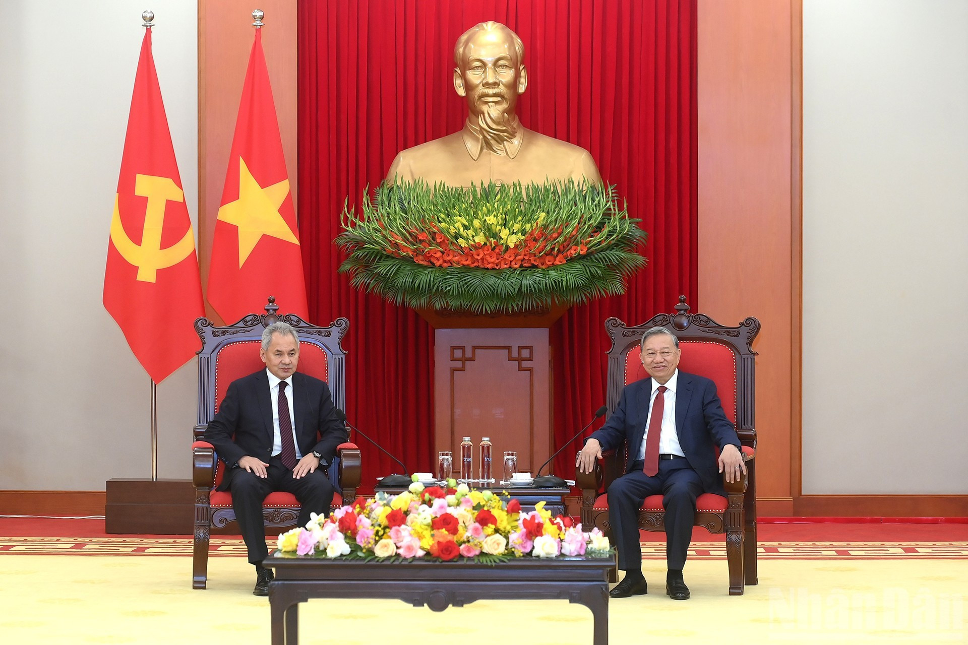 Ambos dirigentes en el encuentro.