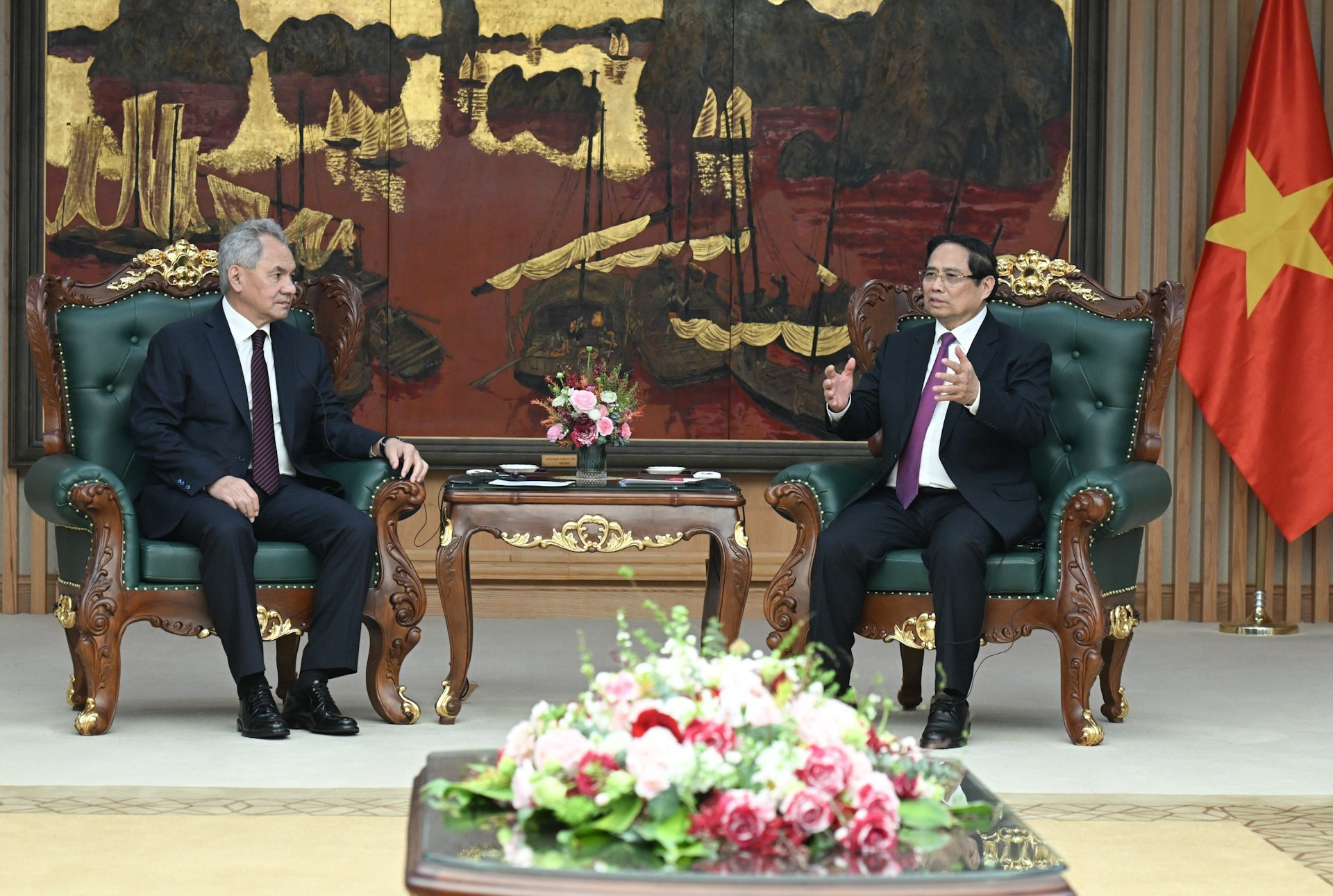 Ambos dirigentes en el evento.